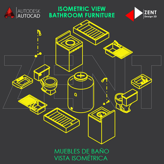 Bloques de Baño Dinámico Vista Isométrica